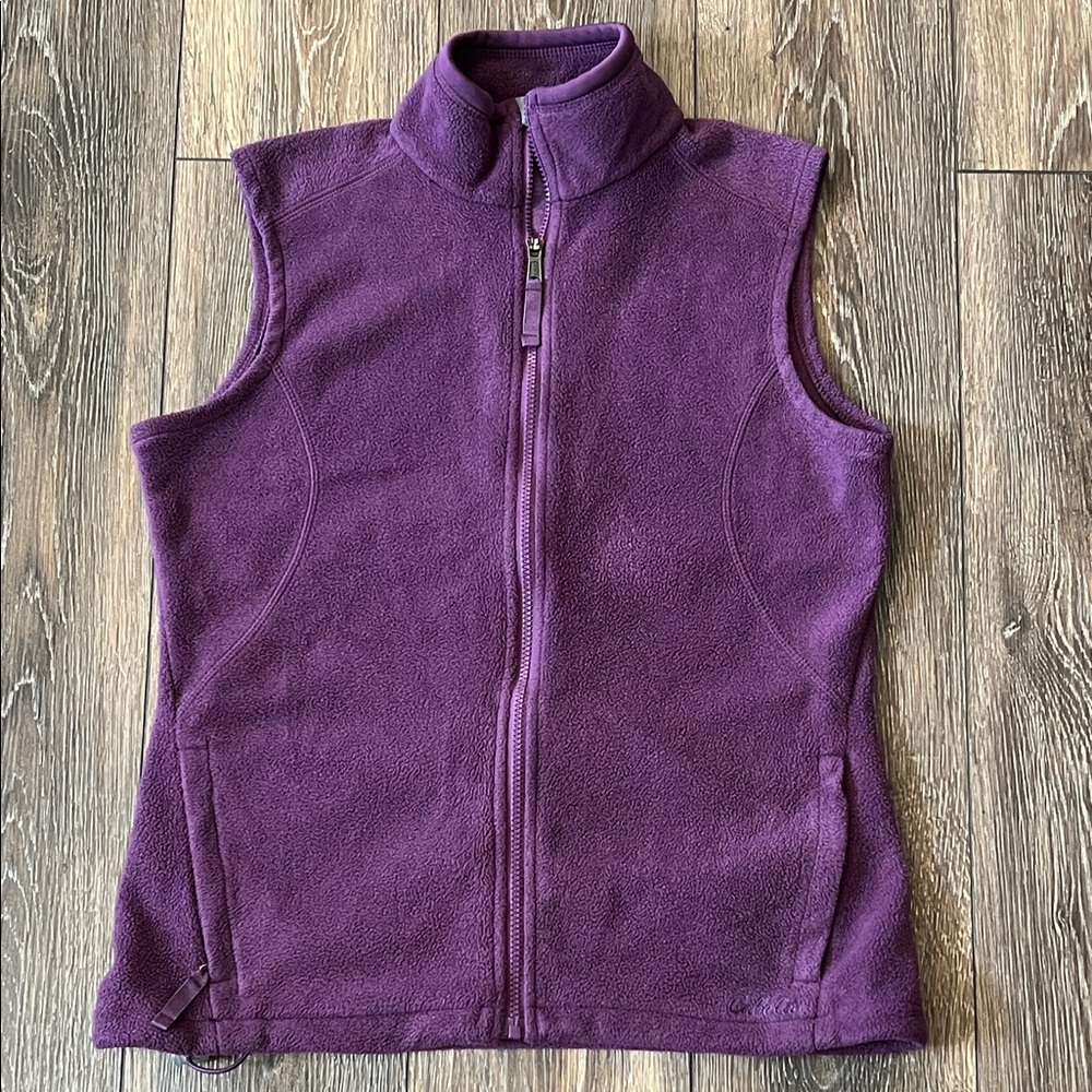 Cabelas Purple Fleece Zip Up Vest Women's Size Medium